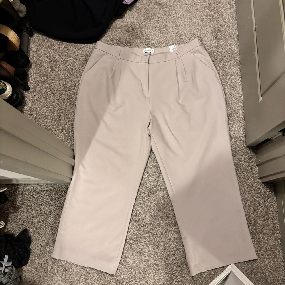 Abercrombie Curve Love Sloane Tailored Pants - Taupe/Beige (Size 36/22)